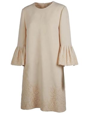 Valentino Garavani Lace Bell-Sleeve Mini Dress - Natural