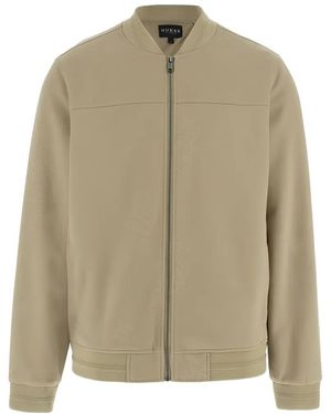 Guess Giovanni Textured Bomber Jacket - Natural