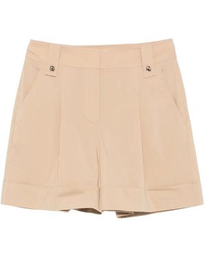 Liu Jo Poplin Shorts - Natural