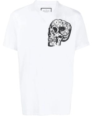 Philipp Plein Skull-Print Crew-Neck T-Shirt - White