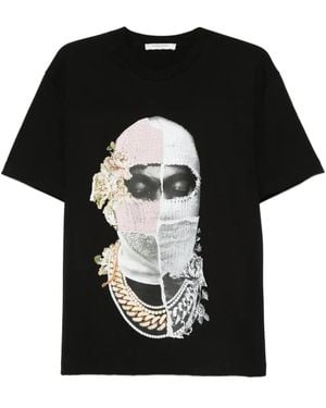 ih nom uh nit Mask-Print T-Shirt - Black