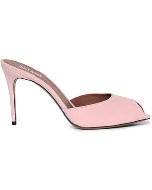 Paris Texas Vera Open-Toe Heeled Court Shoes - Pink