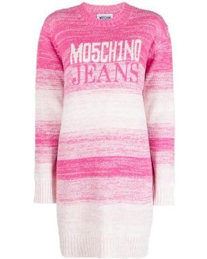 Moschino Logo-Intarsia Wool-Blend Jumper - Pink
