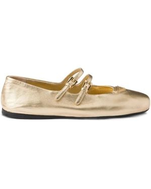 Prada ロゴ フラットシューズ - ナチュラル