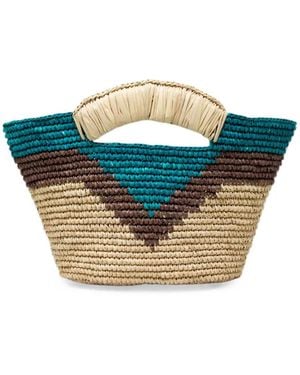 Sensi Studio Bolso Shopper Mini Con Motivo Geométrico - Azul