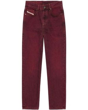 DIESEL High-Waist-Jeans Mit Geradem Bein - Rot