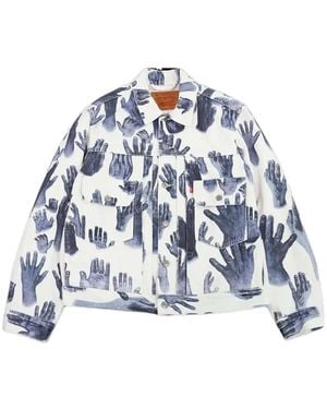 DENIM TEARS X Levi's Buttoned Shirt Jacket - Blue