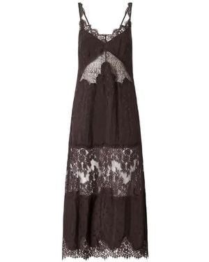 Pinko Lace-Trimmed Tiered Dress - Black