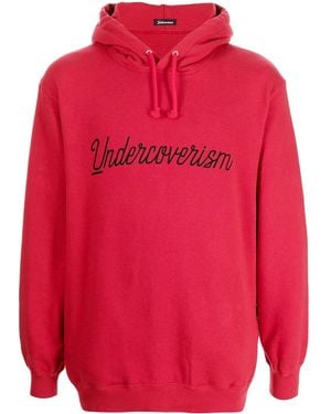 Undercoverism Cursive Logo-Print Hoodie - Red