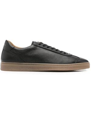 Henderson Pebbled-Leather Sneakers - Black