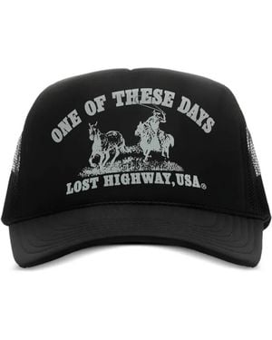 One Of These Days Lost Highway Graphic-Print Trucker Hat - Black