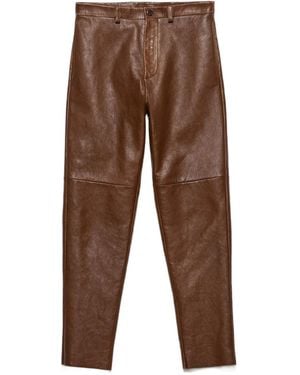 Prada Leather Pants - Brown