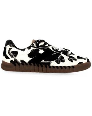 Colors Of California Tahoe Cow-Print Cowhide Trainers - Black