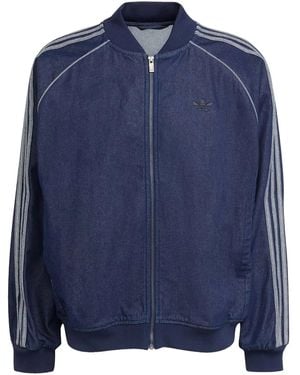 adidas Three-Stripe Bomber Jacket - Blue