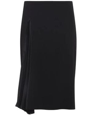 Jil Sander Wool Sablé Pleated Skirt - Black