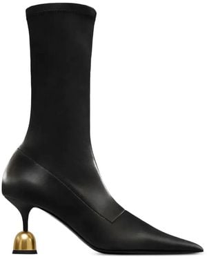 VANDA NOVAK Penelope Pointed-Toe Ankle Boots - Black