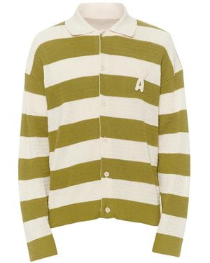 Ami Paris Ami De Coeur Striped Cardigan - Yellow