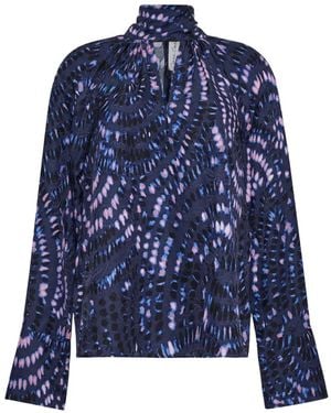 Cara Cara Sundance Pussy-Bow Printed Blouse - Blue
