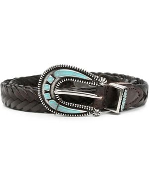 Alberto Luti Braided Leather Belt - Brown