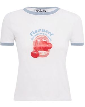 Fiorucci T-Shirt Met Grafische Print - Wit