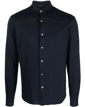 Dell'Oglio Long-Sleeve Cotton Shirt - Blue