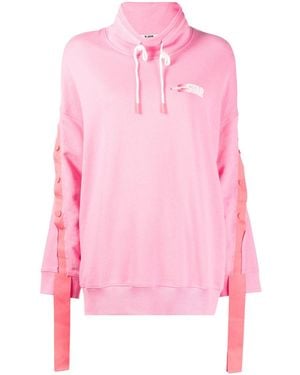 SJYP Tape-Detail Cotton Sweatshirt - Pink