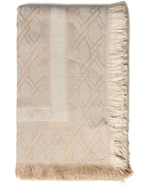 V73 Sciarpa Jacquard Con Frange - Neutro