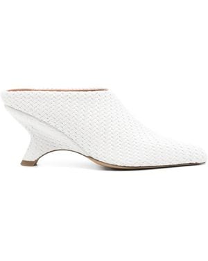 Jonathan Simkhai Zapatos de piel con tacón de 90 mm - Blanco