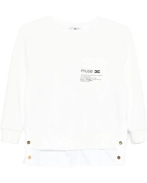 Elisabetta Franchi Sweatshirt mit Tasche - Weiß