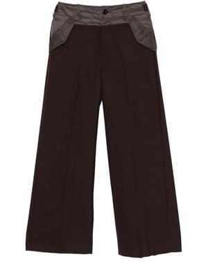 Sacai Contrast Waistband Pants - Brown