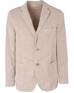 120% Lino Button Giacca Jacket - Natural