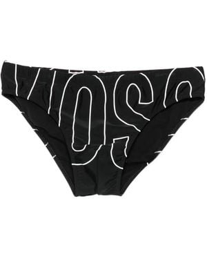 Moschino Logo-Print Swim Trunks - Black