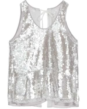 3.1 Phillip Lim Sequined Ribbon Top - White