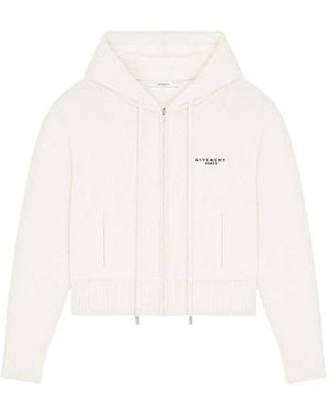 Givenchy Wollen En Kasjmier Hoodie Met Rits - Wit