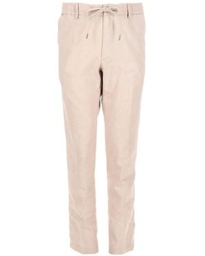 BOSS Drawstring-Waist Tapered Trousers - Natural