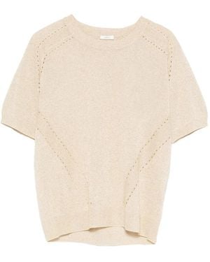 JOSEPH Lille Perforated Top - Natural