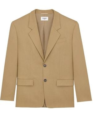Saint Laurent Peak-Lapel Blazer - Natural