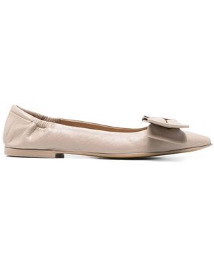 Pomme D ́Or Bow-Detail Ballerina Flats - Natural