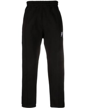 Neil Barrett Logo-Embroidered Elastic-Waist Track Trousers - Black