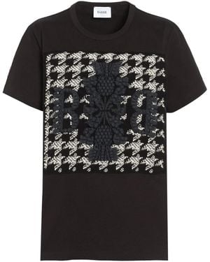 Barrie ハウンドトゥース Tシャツ - ブラック