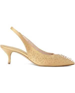 Fabiana Filippi Beaded Slingback Pumps - Yellow