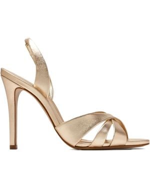 SCHUTZ SHOES 105Mm Keefa Metallic Leather Slingback Sandals