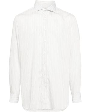 Lardini Striped Button-Up Shirt - White
