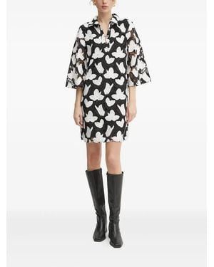 Bruuns Bazaar Vestido Corto Ignon Con Encaje Floral - Blanco
