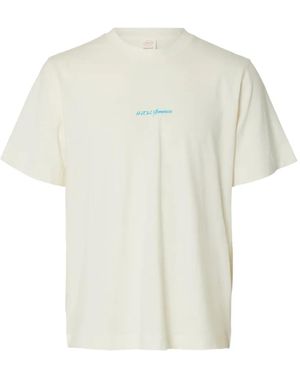 SELECTED Graphic-Print T-Shirt - White