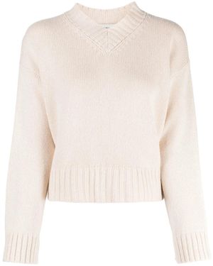 Pringle of Scotland V-Neck Cashmere Sweater - Natural