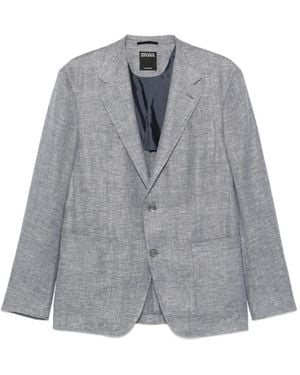 ZEGNA Single-Breasted Notch-Lapel Jacket - Gray