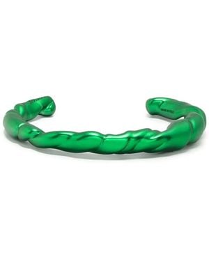 Loewe Bracelet En Argent Plaqué À Design Torsadé - Vert