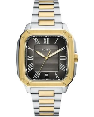 Fossil Crosby Armbanduhr Mit Eckigem Gestell 42Mm - Mettallic