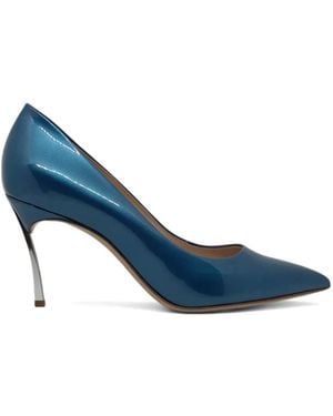 Casadei Superblade Jolly Point-Toe Court Shoes - Blue